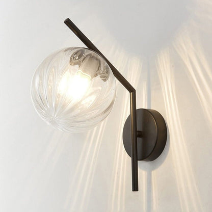 Aleta Modern Glass Globe Wall Lamp - Sleek Design with Metal Frame for Elegant Lighting 15
