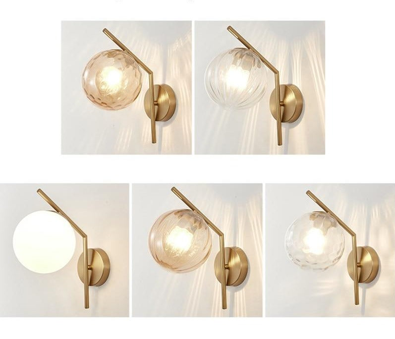 Aleta Modern Glass Globe Wall Lamp - Sleek Design with Metal Frame for Elegant Lighting 19