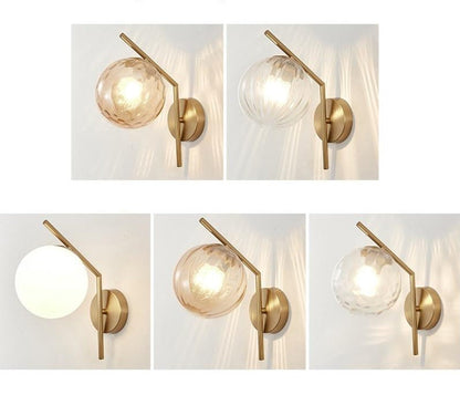 Aleta Modern Glass Globe Wall Lamp - Sleek Design with Metal Frame for Elegant Lighting 19
