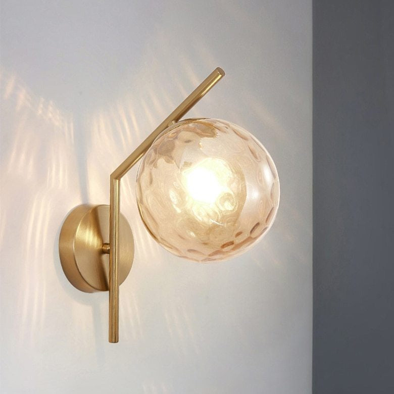 Aleta Modern Glass Globe Wall Lamp - Sleek Design with Metal Frame for Elegant Lighting 11