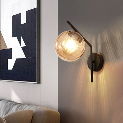 Aleta Modern Glass Globe Wall Lamp - Sleek Design with Metal Frame for Elegant Lighting 10