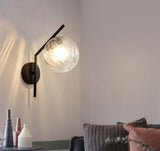 Aleta Modern Glass Globe Wall Lamp - Sleek Design with Metal Frame for Elegant Lighting 17