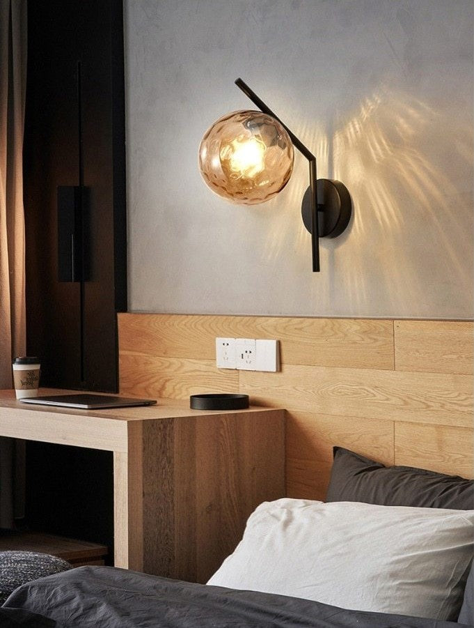 Aleta Modern Glass Globe Wall Lamp - Sleek Design with Metal Frame for Elegant Lighting 13
