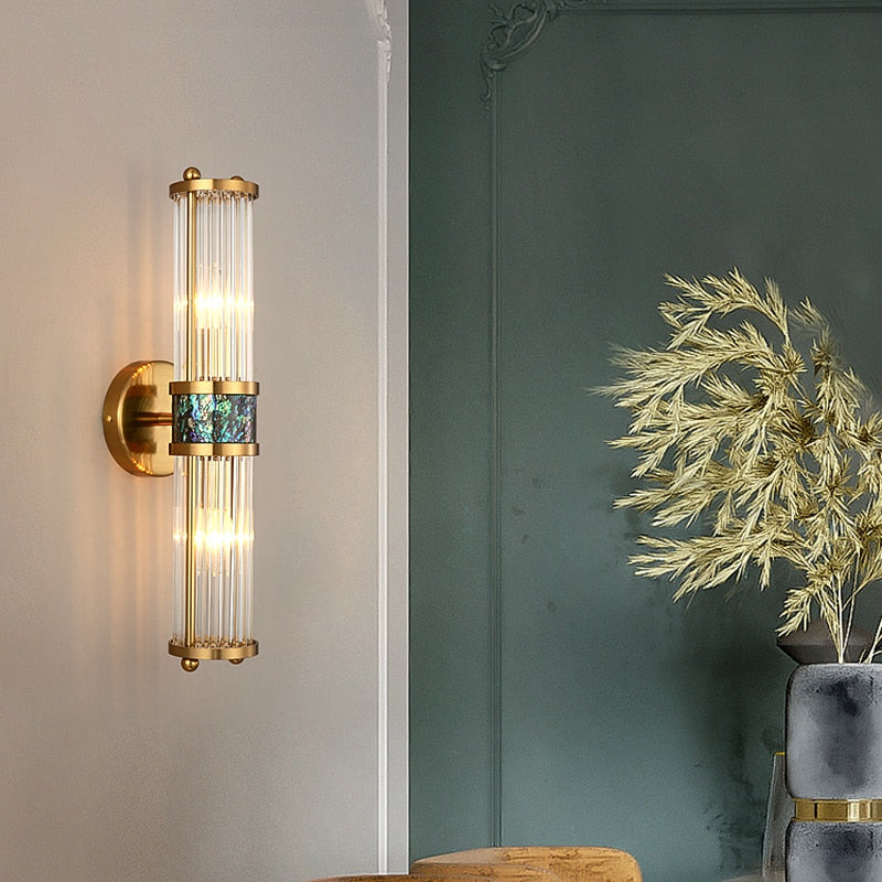 Lustra Crystal Glass Wall Lamp - Elegant Design with Polished Brass Finish for Stylish Illumination 6