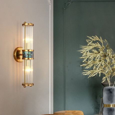 Lustra Crystal Glass Wall Lamp - Elegant Design with Polished Brass Finish for Stylish Illumination 6