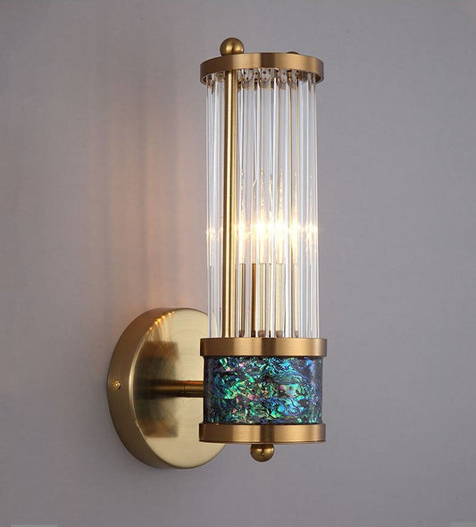 Lustra Crystal Glass Wall Lamp - Elegant Design with Polished Brass Finish for Stylish Illumination 1