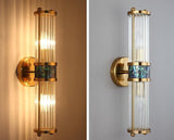 Lustra Crystal Glass Wall Lamp - Elegant Design with Polished Brass Finish for Stylish Illumination 15