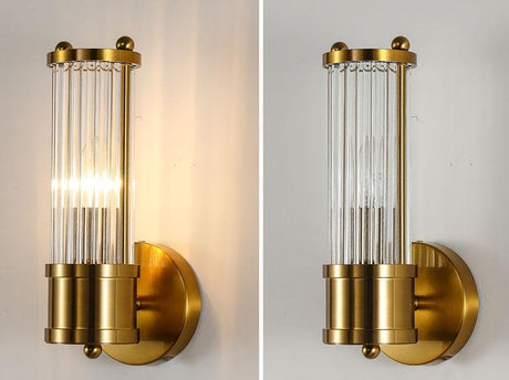 Lustra Crystal Glass Wall Lamp - Elegant Design with Polished Brass Finish for Stylish Illumination 14