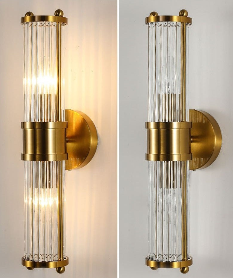 Lustra Crystal Glass Wall Lamp - Elegant Design with Polished Brass Finish for Stylish Illumination 4