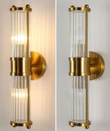Lustra Crystal Glass Wall Lamp - Elegant Design with Polished Brass Finish for Stylish Illumination 4