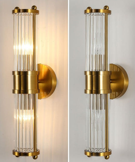 Lustra Crystal Glass Wall Lamp - Elegant Design with Polished Brass Finish for Stylish Illumination 4