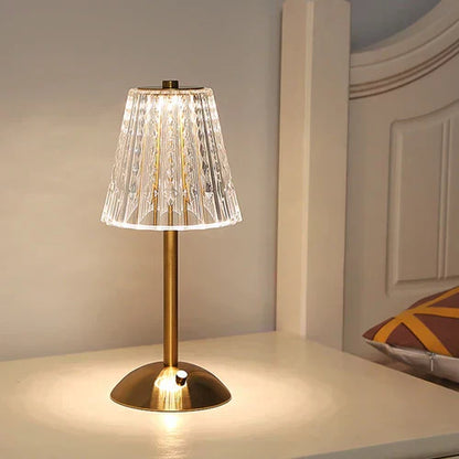 AuraLux Golden Crystal Table Lamp - Dimmable LED Touch Control for Elegant Lighting 9