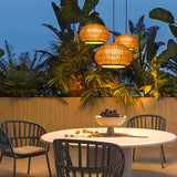 Rattan Outdoor Pendant Light - Waterproof Hanging Lamp with Warm Glow for Cozy Outdoor Spaces 8