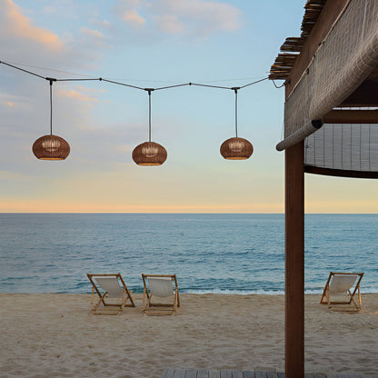Rattan Outdoor Pendant Light - Waterproof Hanging Lamp with Warm Glow for Cozy Outdoor Spaces 13