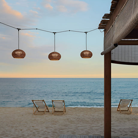Rattan Outdoor Pendant Light - Waterproof Hanging Lamp with Warm Glow for Cozy Outdoor Spaces 13