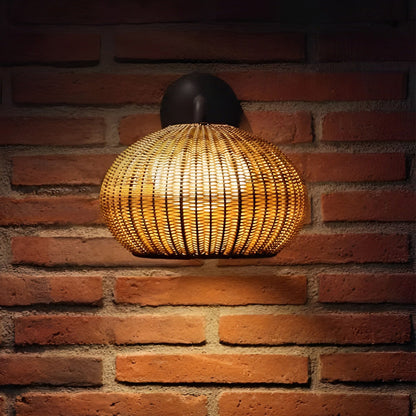 Rattan Outdoor Pendant Light - Waterproof Hanging Lamp with Warm Glow for Cozy Outdoor Spaces 5