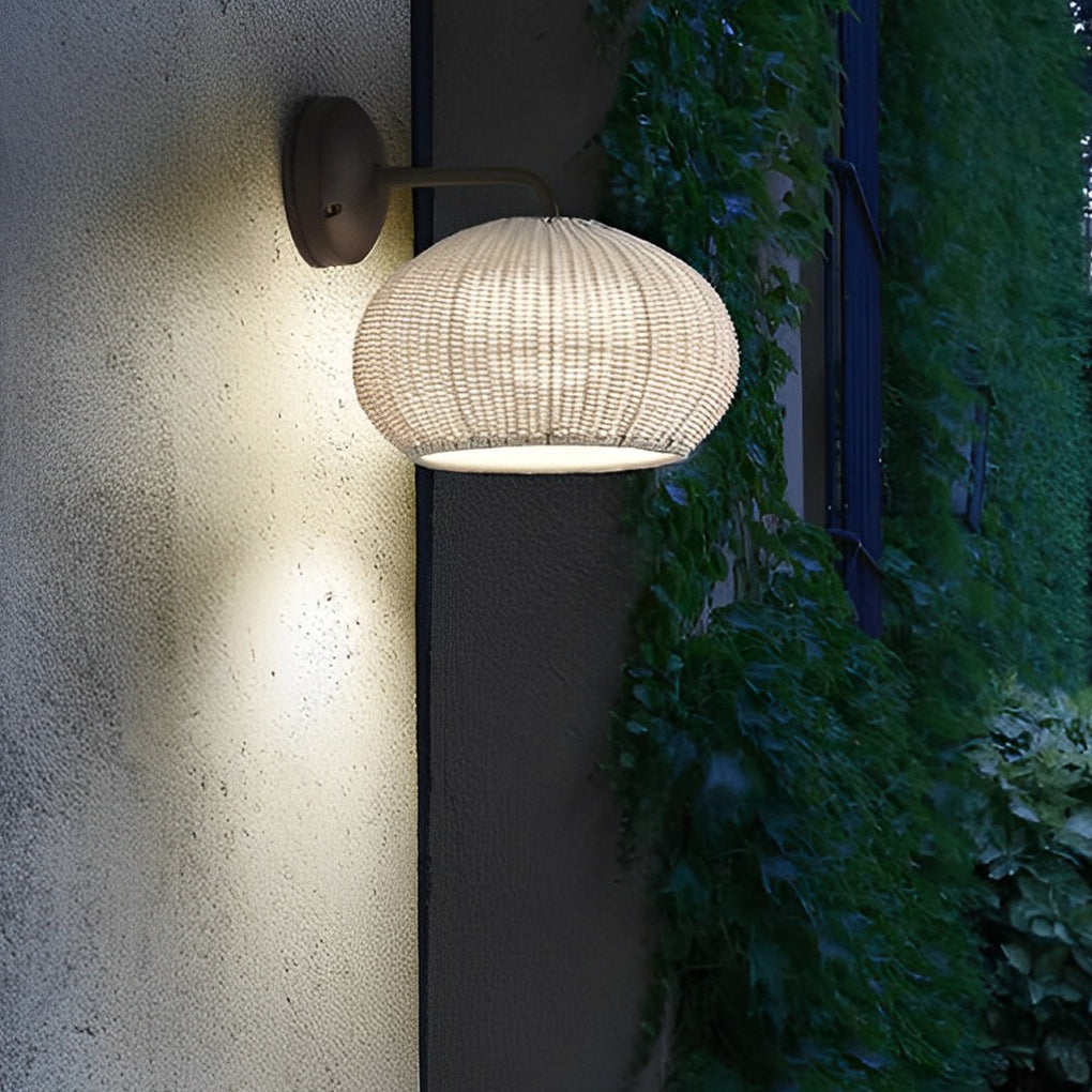 Rattan Outdoor Pendant Light - Waterproof Hanging Lamp with Warm Glow for Cozy Outdoor Spaces 12
