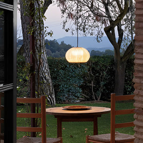 Rattan Outdoor Pendant Light - Waterproof Hanging Lamp with Warm Glow for Cozy Outdoor Spaces 1