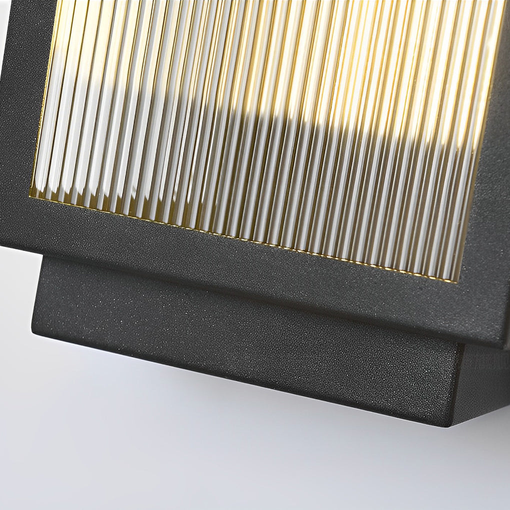 Reeded Glass Outdoor Wall Light - Modern LED Design with Adjustable Heights for Enhanced Ambiance 10