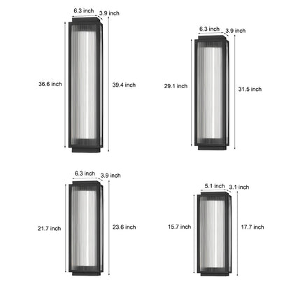 Reeded Glass Outdoor Wall Light - Modern LED Design with Adjustable Heights for Enhanced Ambiance 13