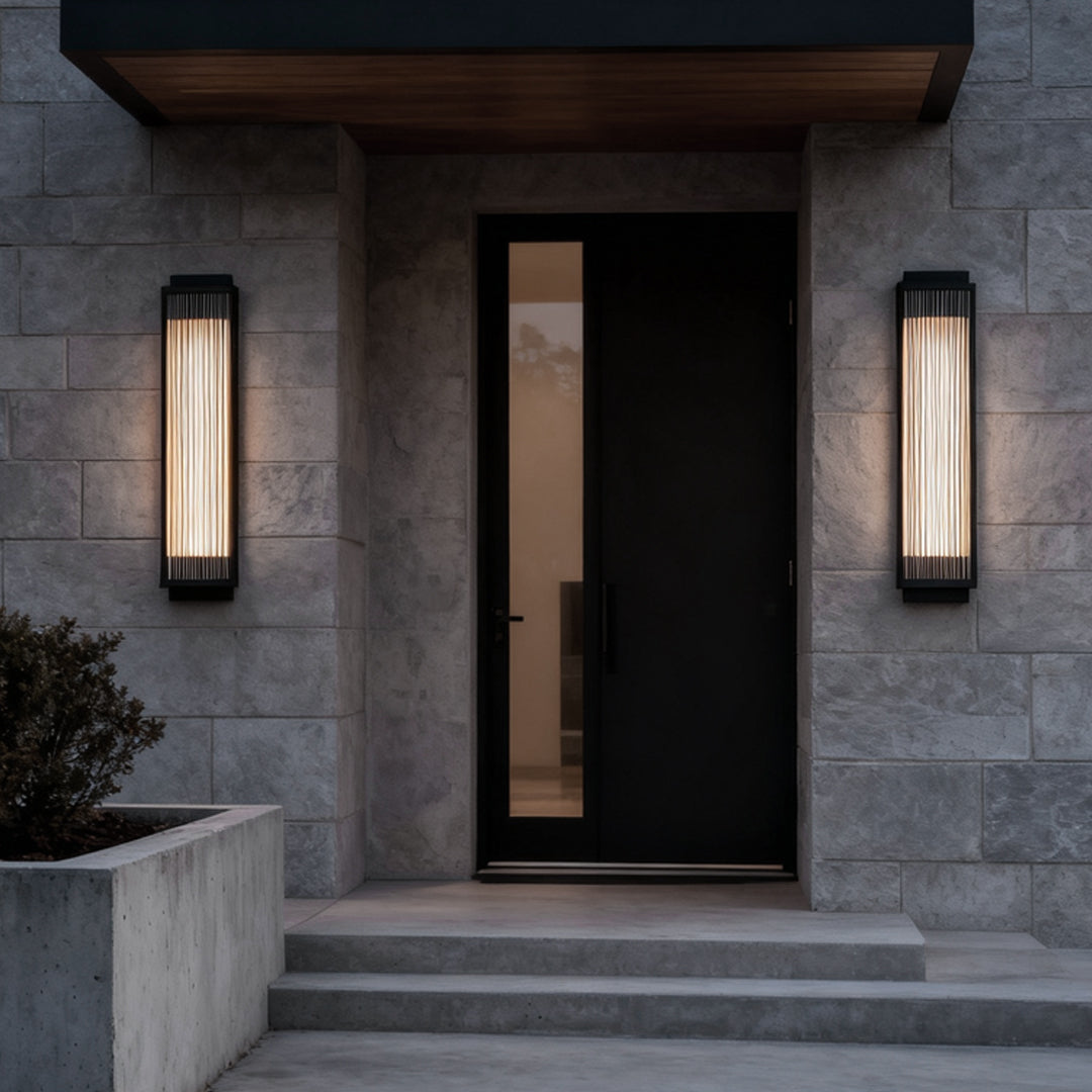 Reeded Glass Outdoor Wall Light - Modern LED Design with Adjustable Heights for Enhanced Ambiance 6