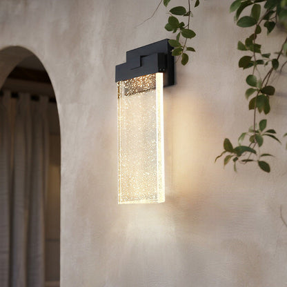 Elegant Seeded Glass Outdoor Wall Lighting - Modern Design with Warm White COB LED 12