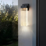 Elegant Seeded Glass Outdoor Wall Lighting - Modern Design with Warm White COB LED 3