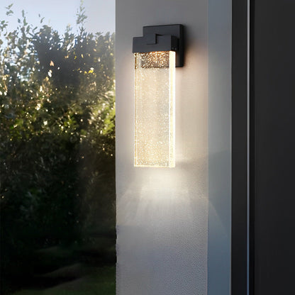 Elegant Seeded Glass Outdoor Wall Lighting - Modern Design with Warm White COB LED 3