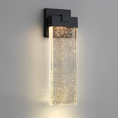Elegant Seeded Glass Outdoor Wall Lighting - Modern Design with Warm White COB LED 8