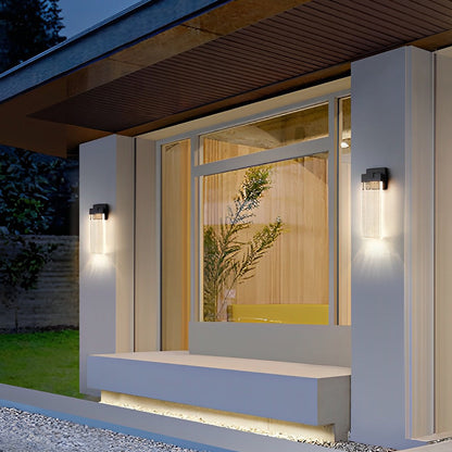 Elegant Seeded Glass Outdoor Wall Lighting - Modern Design with Warm White COB LED 6