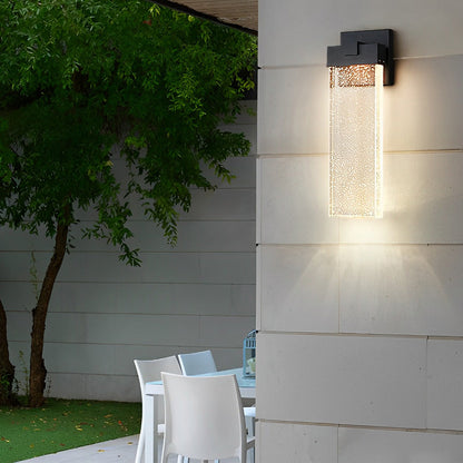 Elegant Seeded Glass Outdoor Wall Lighting - Modern Design with Warm White COB LED 1
