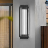 Reeded Glass Outdoor Wall Light - Modern LED Design with Adjustable Heights for Enhanced Ambiance 4