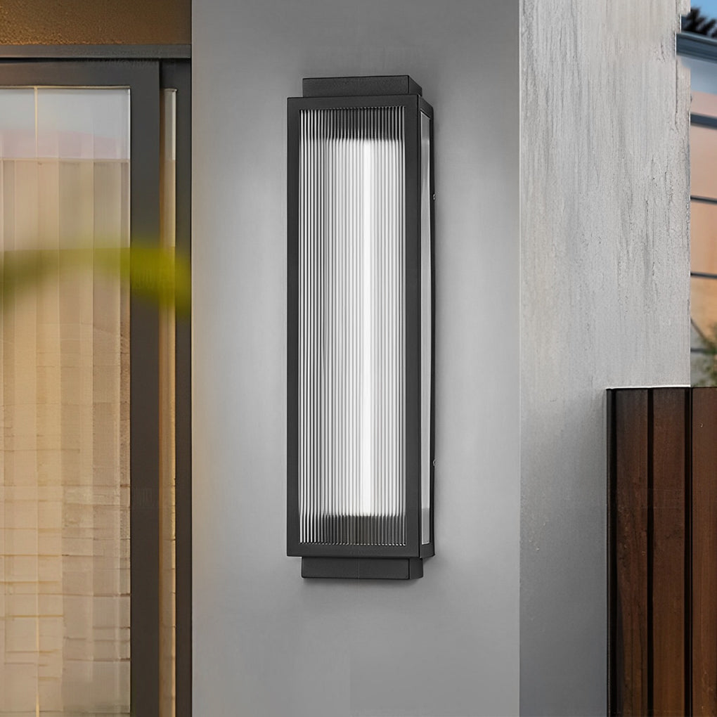 Reeded Glass Outdoor Wall Light - Modern LED Design with Adjustable Heights for Enhanced Ambiance 4