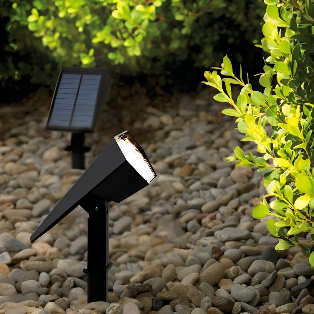 Solar Adjustable Angle Flood Spike Light - Efficient Outdoor Spotlight with Dual Color Modes 4