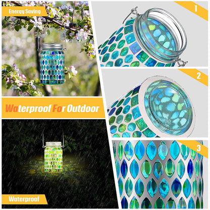Vibrant Solar Glass Mosaic Cup Lamp - Colorful Landscape Lighting for Outdoor Ambiance 9