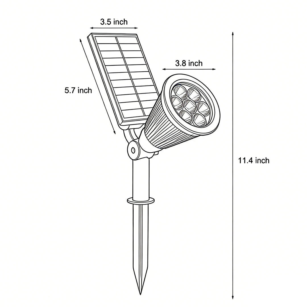Lumos Solar Powered Spotlights - Waterproof Landscape Light with Dual-Color Modes for Outdoor Illumination 16