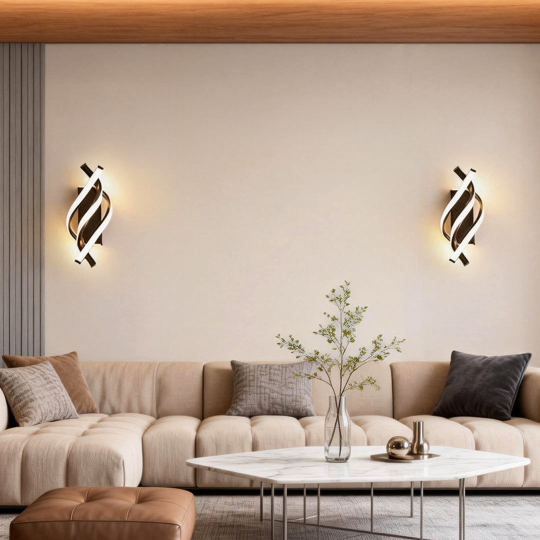 Spiral LED Wall Sconce Lighting - Adjustable Color Temperature & Modern Design for Elegant Ambiance 4