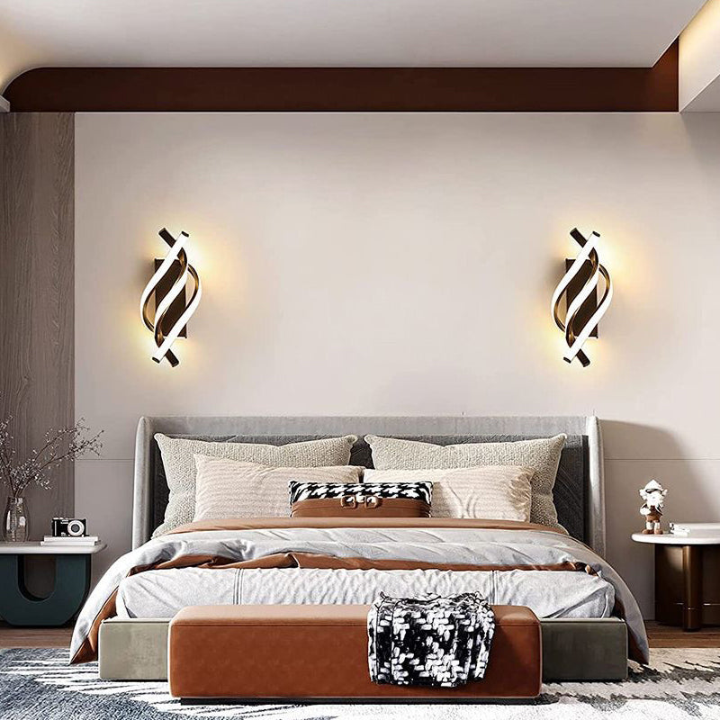 Spiral LED Wall Sconce Lighting - Adjustable Color Temperature & Modern Design for Elegant Ambiance 6