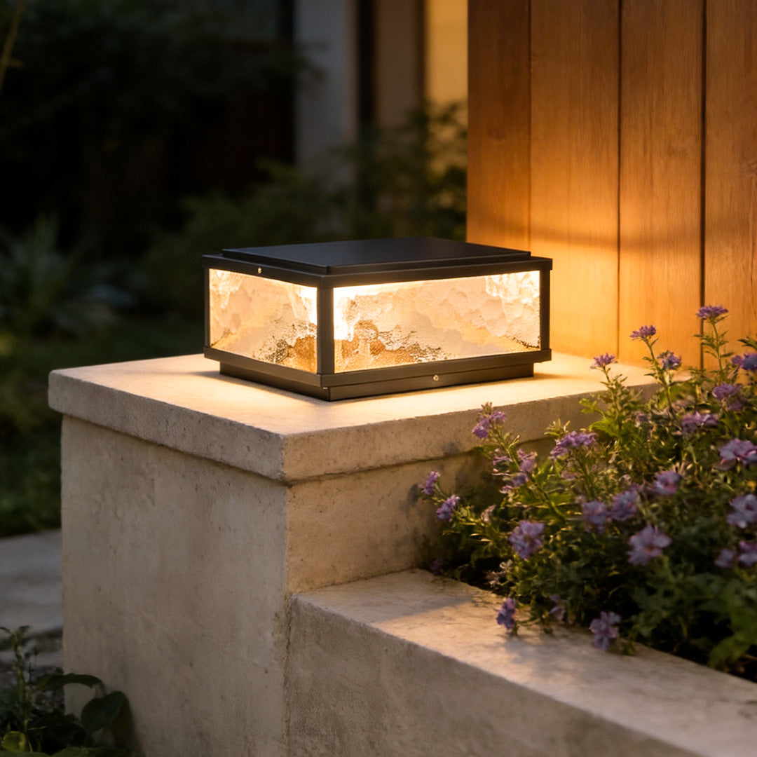 Modern Square Outdoor Pillar Light - Waterproof LED Design with Dual Power Options for Versatile Illumination 3