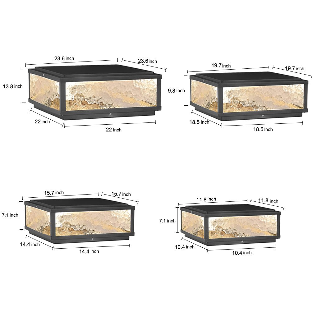 Modern Square Outdoor Pillar Light - Waterproof LED Design with Dual Power Options for Versatile Illumination 7