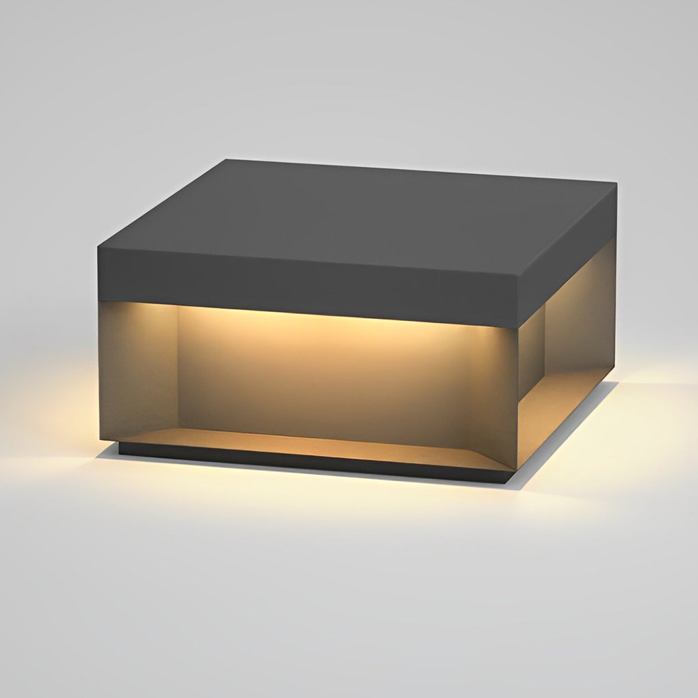 Square Solar Deck Lights - Modern Black LED Outdoor Lighting with Dual Power Options 10