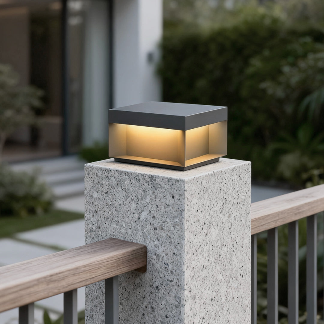 Square Solar Deck Lights - Modern Black LED Outdoor Lighting with Dual Power Options 6