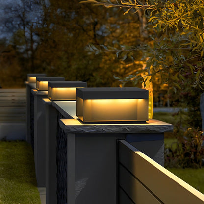 Square Solar Deck Lights - Modern Black LED Outdoor Lighting with Dual Power Options 1