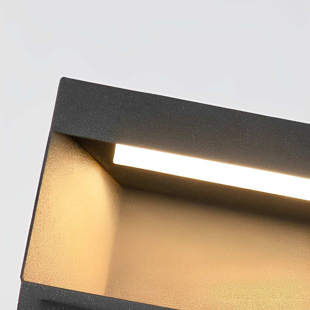 Square Solar Deck Lights - Modern Black LED Outdoor Lighting with Dual Power Options 11