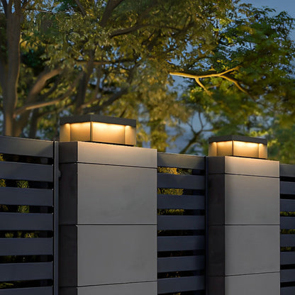Square Solar Deck Lights - Modern Black LED Outdoor Lighting with Dual Power Options 2