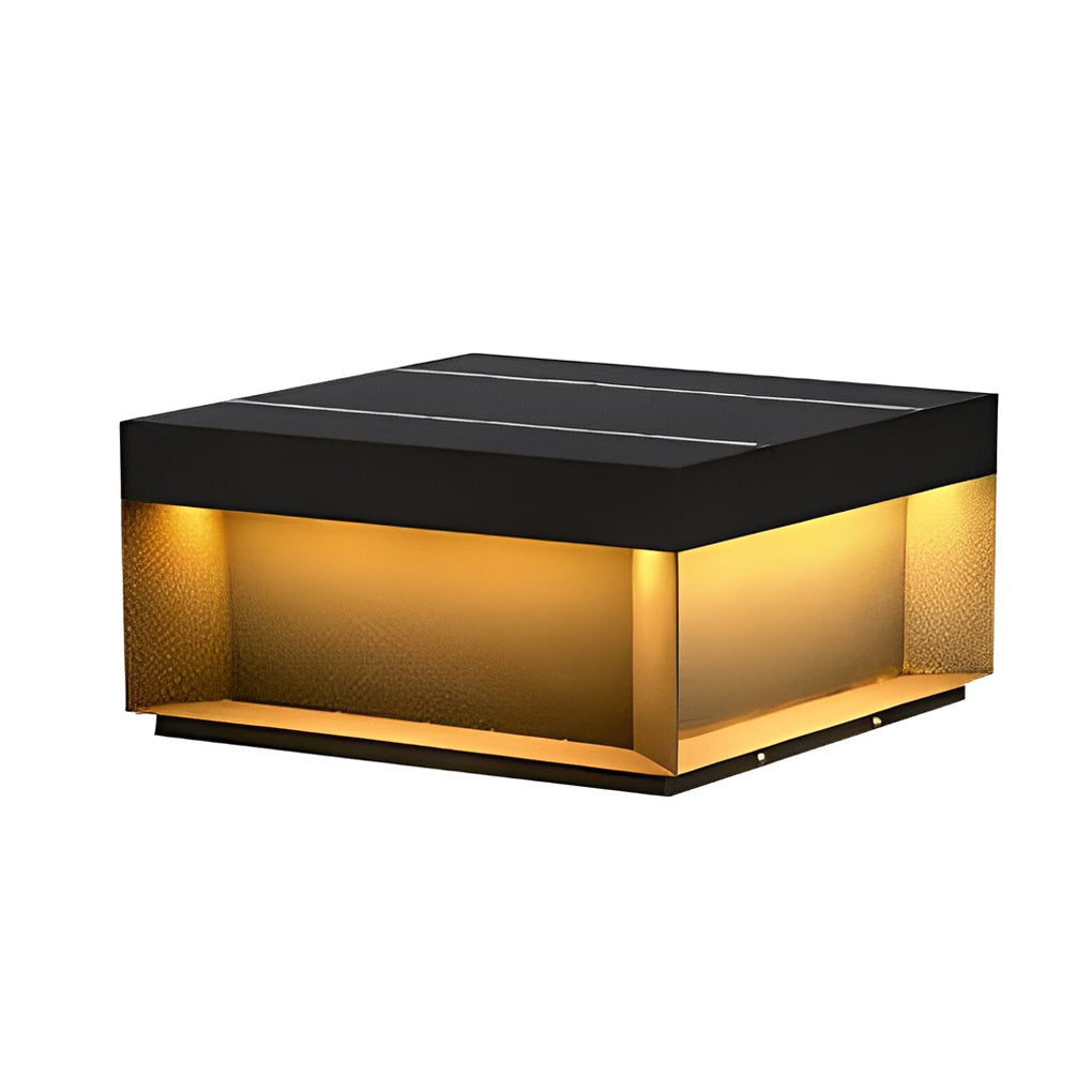 Square Solar Deck Lights - Modern Black LED Outdoor Lighting with Dual Power Options 14