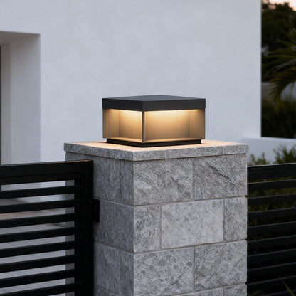 Square Solar Deck Lights - Modern Black LED Outdoor Lighting with Dual Power Options 8