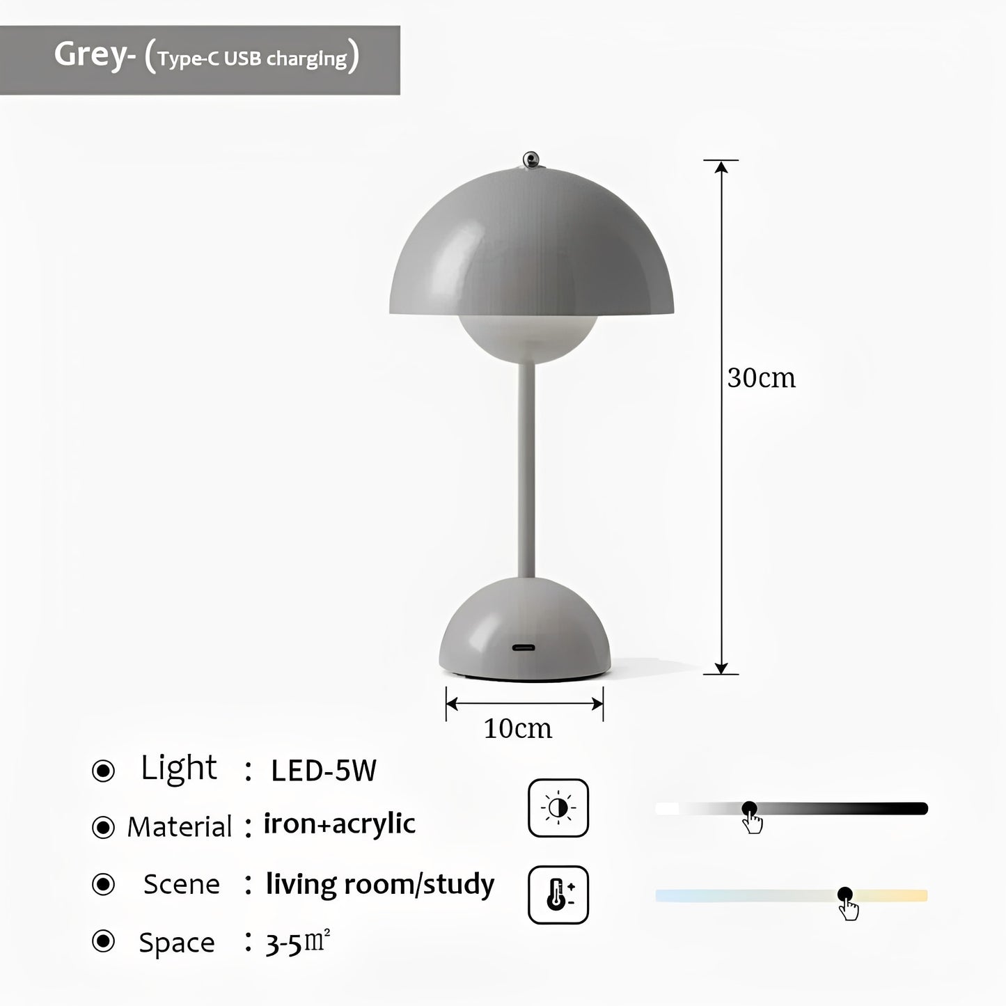 Elegant Wireless Table Lamp – Cordless LED Desk Lamp with Adjustable Brightness for Versatile Lighting 17