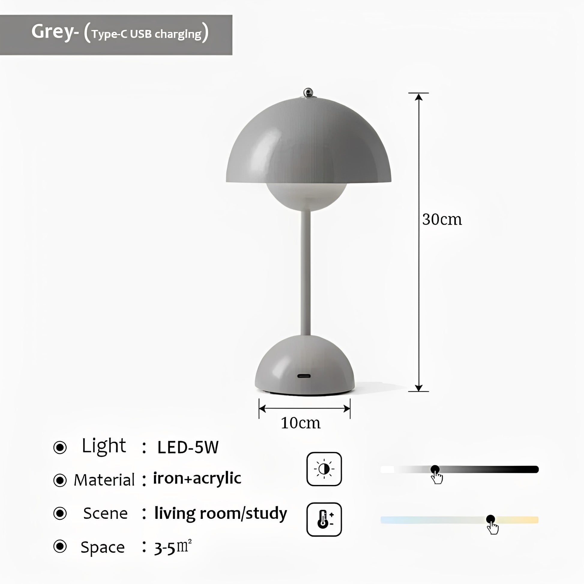 Elegant Wireless Table Lamp – Cordless LED Desk Lamp with Adjustable Brightness for Versatile Lighting 17
