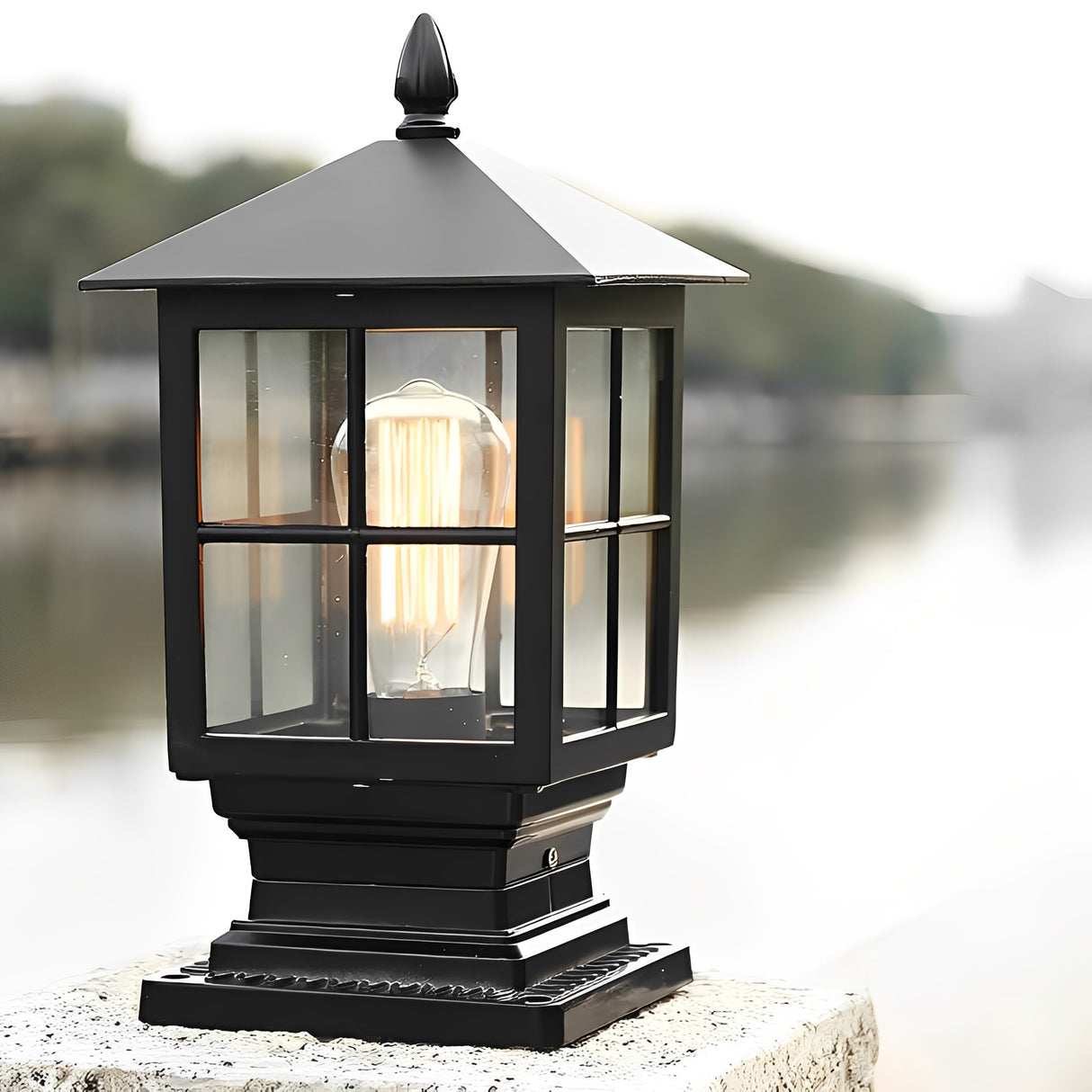Stone Light Pillar LED Outdoor Light with Dual Power Modes – Waterproof Design for Traditional Spaces 6